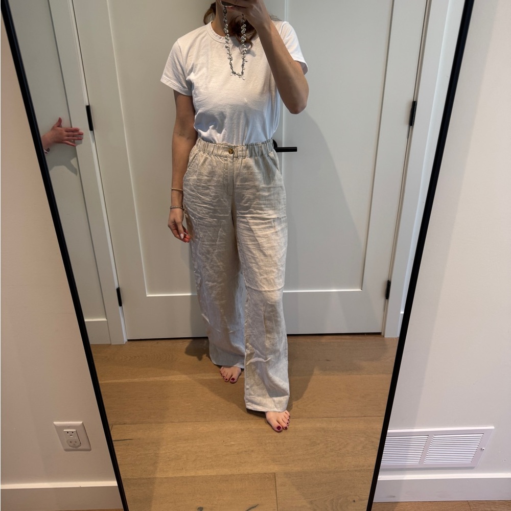 Cream Linen Pants